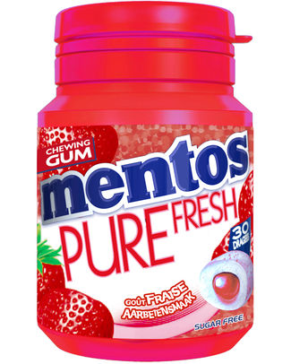 Mentos Pure Fresh Fraise , chewing gum mentos bouteille fraise