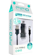 DUAL USB CAR CHARGER TYPE C + CABLE (46960)