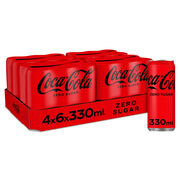 COCA COLA ZERO SLEEK CANS 33CL 6-PACK