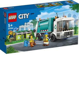 LEGO City 60386 Le Camion de Recyclage, Jouet Camion-Poubelle, Jeu